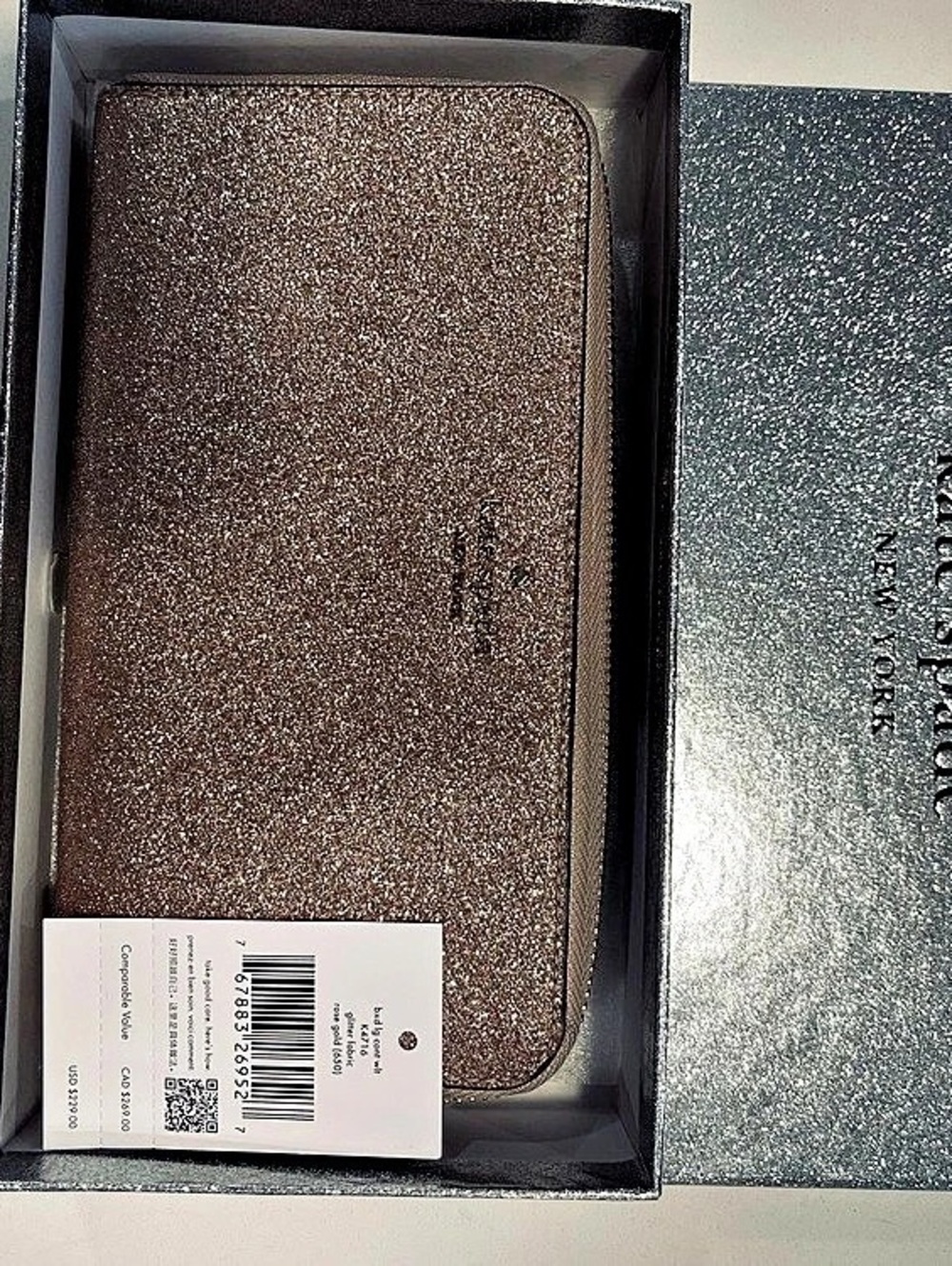 Kate Spade Boxed Large Continental Wallet K4716 Brown